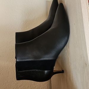 WHBM black ankle booties